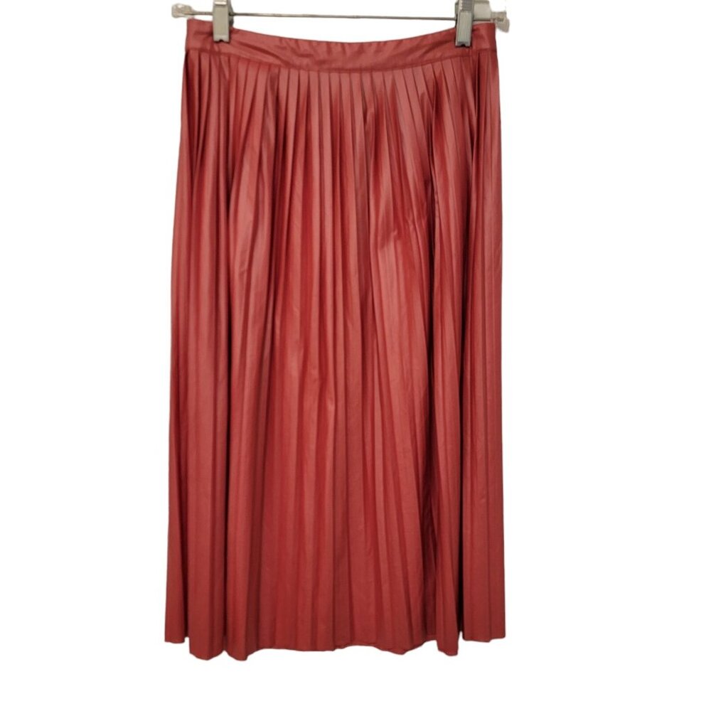 Stile Benetton Skirt‎ Vintage Orange Pleated A Line Skirt Women's Size XS